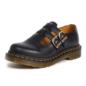 Dr. Martens Black Leather Flats with Buckles